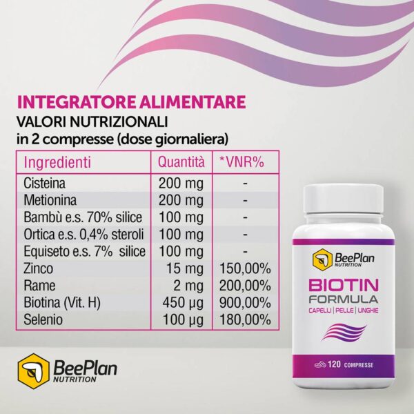 Integratore per capelli e unghie con Biotina